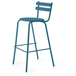 Barhocker mit Rückenlehne Grace blau
