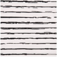 SCHÖNER LEBEN. Stoff Baumwolljersey Jersey Streifen unregelmäßig weiß schwarz 1,45m Breite, allergikergeeignet schwarz|weiß