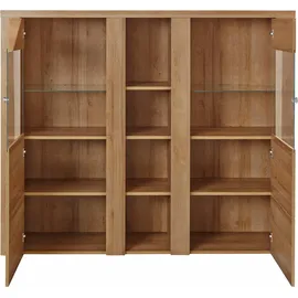 Home Affaire Highboard »Larona, zeitlose Hochkommode mit 2 Türen, Türkommode, Höhe 129,5 cm, Anrichte mit dekorative Rahmenoptik, Türen mit Glaseinsatz