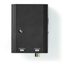 Nedis Digital Audio Converter - 1-Weg - Anschlüsse – Eingang: 1x S/PDIF - Anschlüsse – Ausgang: TosLink Buchse - Handbuch - Schwarz