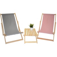 Liegestuhl mit Tisch Strandliege Sonnenliege Gartenliege GartentischCampingstuhl Klappstuhl Holz