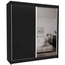 altdecor Schiebetürenschrank Parti 200 x 216 x 61 cm Schwarz