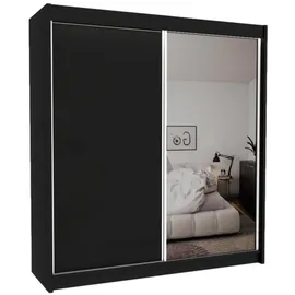 altdecor Schiebetürenschrank Parti 200 x 216 x 61 cm Schwarz