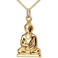 JEVELION Kette mit Anhänger Buddha Anhänger 333 Gold (Goldanhänger, für Damen und Herren), Mit Kette vergoldet- Länge wählbar 36 - 70 cm.