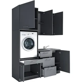 laundreezy Mehrzweckschrank-Set 168 x 238 x 68 cm Grau