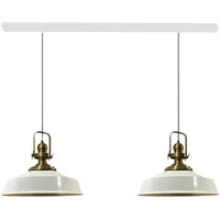 Bamyum Pendelleuchte Asletl 2 Flammig Metall Ø41 cm, Weiß