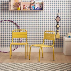 2er-Set Kinderstühle aus Metall Gelb - sweeek