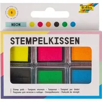 Folia Stempelkissen Neon gelb/pink/orange/schwarz/grün/blau 6 St.