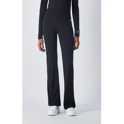 Highwaist Leggings CHAMPION "High Waist Flare Leggins", Damen, Gr. M (40), N-Gr, schwarz (nbk), Obermaterial: 90% Baumwolle, 10% Elasthan, sportlich, Hosen