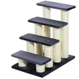 PawHut Katzentreppe Hundetreppe Treppe für Katze und Hunde Plüsch grau 60 x 42 x 61 cm