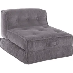 Sessel INOSIGN "Pia", grau, B:106cm H:82cm T:125cm, 100% Polyester, Sessel, Lounge-Sessel, Loungesessel aus Cord, in 2 Größen, Pouf-Funktion.
