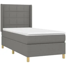 vidaXL Boxspringbett 100 x 200 cm Dunkelgrau