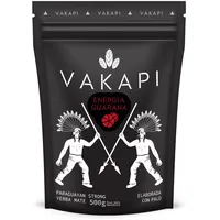 Vakapi Yerba Mate Tee Green | ENERGIA GUARANA | Guarana, getrockneter Apfel, Zistrose | nur natürliche Aromen | Hoch anregender Mate Tee, 500g