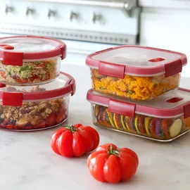 Curver Frischhaltedose oval rot 0,9 l 4-teiliges Set