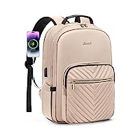 LOVEVOOK Laptop Rucksack Damen, 17,3 Zoll Groß Wasserdicht Schulrucksack Mädchen Teenager Rucksack mit Laptopfach USB-Ladeanschluss, für Schule Business Reisen Arbeit Uni