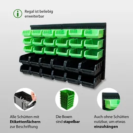 Trutzholm Wandregal Stapelboxen Werkzeughalter Hakenset 52 tlg