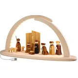 Seiffener Volkskunst LED Schwibbogen Christi Geburt 42 x 21 x 13 cm