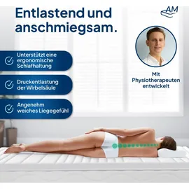 AM Qualitätsmatratzen Premium Gel Topper 140 x 210 cm weiß