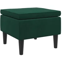 vidaXL Hocker mit Holzbeinen 40 x 40 x 40 cm Dunkelgrün Samt