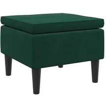 vidaXL Hocker mit Holzbeinen 40 x 40 x 40 cm Dunkelgrün Samt