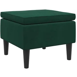 vidaXL Hocker mit Holzbeinen 40 x 40 x 40 cm Dunkelgrün Samt