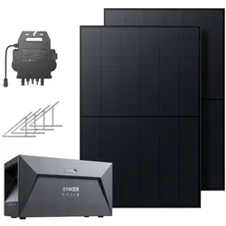 Anker SOLIX Balkonkraftwerk mit Speicher 820W PV, 1600Wh und Bodenhalterung - 0% MwSt. (gem. § 12 Abs. 3 UStG)*