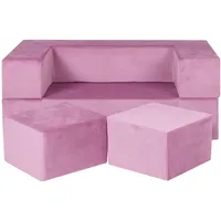 MEOWBABY Sofa für Kinderzimmer - Spielsofa für Kinder, Kindersofa, Velvet, Rosa