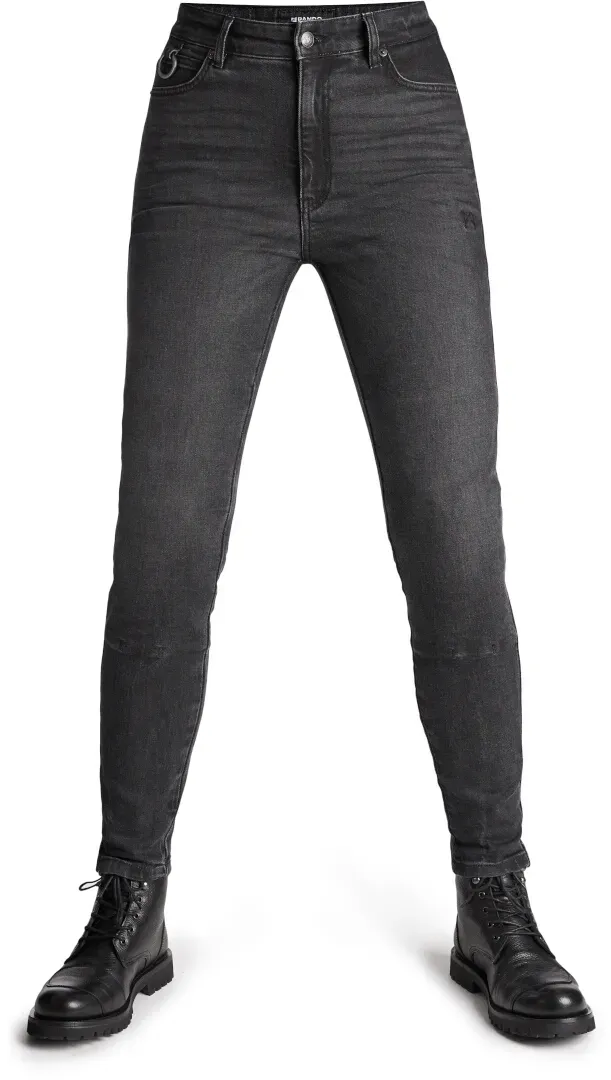Pando Moto Kaya Slim Damen Motorrad Jeans, grau, Größe 26 30