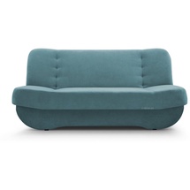 mb-moebel Sofa mit Schlaffunktion und Bettkasten, Kippsofa Schlafsofa Clic-Clack Couch für Wohnzimmer Federkern Sofagarnitur Polstersofa 192x90x87 cm - PAFOS (SORO 86 - Türkis)