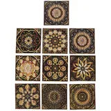Haofy Fliesenaufkleber Zum Abziehen und Aufkleben, 10 Stück, Selbstklebende Fliesenaufkleber, Wasserfest, Boho-Tapetenbogen für Küche, Badezimmer, Wanddekoration, 14,9 X 15,9 cm