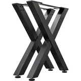 GGM Möbel 2er-Set X Stehtisch Kufen | Schwarz | 2er-Set | Füße: 8x8cm | B58xH105cm | X Bartisch Kufen, Bartisch Kufen