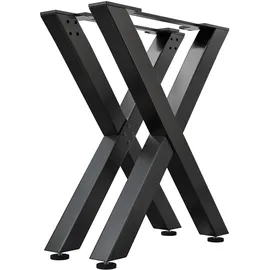 GGM Möbel 2er-Set X Stehtisch Kufen | Schwarz | 2er-Set | Füße: 8x8cm | B58xH105cm | X Bartisch Kufen, Bartisch Kufen