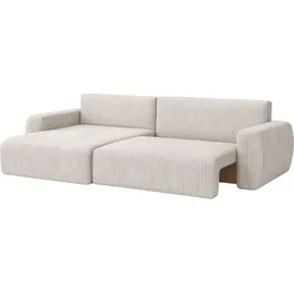 kaiser möbel Ecksofa mit Schlaffunktion und Bettkasten, Ariel XL, Cordstoff, Stoff Poso, Beige, Links - Beige