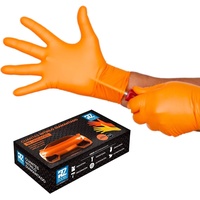 RZ TOOLS Nitril-Handschuhe, Diamant-Orange, wiederverwendbar, Größe M, Orange, 100 Stück