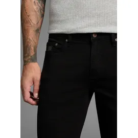 Bruno Banani Jeansshorts BRUNO BANANI "Hutch-Shorts", Herren, Gr. 32, Länge 32, schwarz, Denim/Jeans, Obermaterial: 98% Baumwolle, 2% Elasthan, unifarben, normal kurz, Jeans Jeansshorts, gerade geschnittene kurze Beine, niedrige Leibhöhe