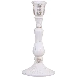 Chic Antique Alter Kerzenständer mit Muster, H32/Ø14 cm, antik creme