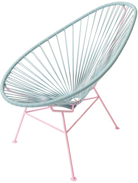 Stuhl Acapulco Chair Acapulco Design Bespannung memphisblau lila, 92x70x95 cm