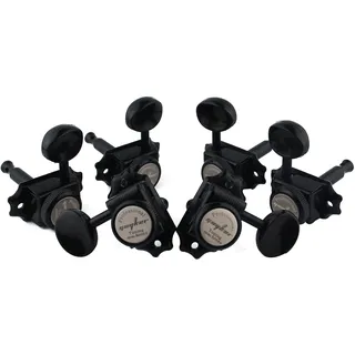 Guyker Guitar Locking Tuners (3L + 3R Handed) – Vintage Deluxe Lock String Tuning Key Pegs Machine Heads Replacement Parts for ST TL Style Electric, Folk or Acoustic Guitars – Black