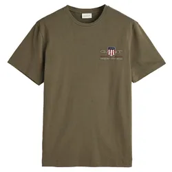 GANT Herren T-Shirt - REG ARCHIVE SHIELD EMB, Rundhals, kurzarm, Stickerei Grün 4XL