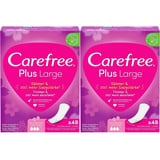 Carefree Slipeinlagen Plus Large mit leichtem Duft (48 Stück), super saugstarke & extra breite Slipeinlagen, um Flüssigkeiten sofort einzuschließen, Größe Large (Packung mit 2)