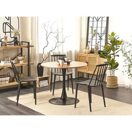 Beliani Esstisch 90 x 74 x 90 cm braun/schwarz