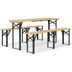 vidaXL 3-tlg. Biertisch-Set Klappbar Massivholz Tanne