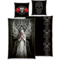 Herding Anne Stokes Wende-Motiv Schwarz 135 x 200 cm + 80 x 80 cm