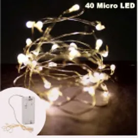 Lex LED-Lichterkette Draht silber 1,95 m 40 LEDs warmweiß