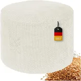 OMNANA® CushyTM Meditationskissen rund – Sitzkissen 10cm/15cm/20cm hoch – Chenille Yogakissen mit Dinkelfüllung – Bodenkissen, Kissen für Meditation & Entspannung – Made in Germany