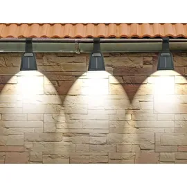 Buri 3er-Set Solar Dachrinnenleuchten Solarlampen Zaunleuchte Aussenlampe Gartenlicht
