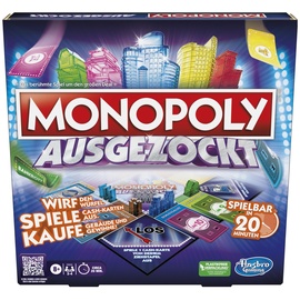 Hasbro Monopoly Ausgezockt Brettspiel, schnelles Monopoly Familien-Spiel für 2–4 Spieler, Spieldauer ca. 20 Min.