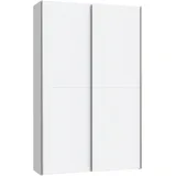 Forte OZZULA Schrank 120, Mehrzweckschrank Weiß, Schwebetürenschrank, Staubsaugerschrank, Abstellraum Flurschrank Modern, 2-türig, 120 cm breit x 190.5 cm hoch x 42 cm tief