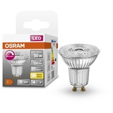 Osram Superstar Reflektorlampe für GU10-Sockel, klares Glas ,Warmweiß (2700K), 350 Lumen, Ersatz für herkömmliche 50W-Leuchtmittel, dimmbar, 1-er Pack