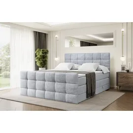 altdecor Boxspringbett BRUGO-Z KING - 160 x 200 - H3/H4 - Schwarz Hochglanz